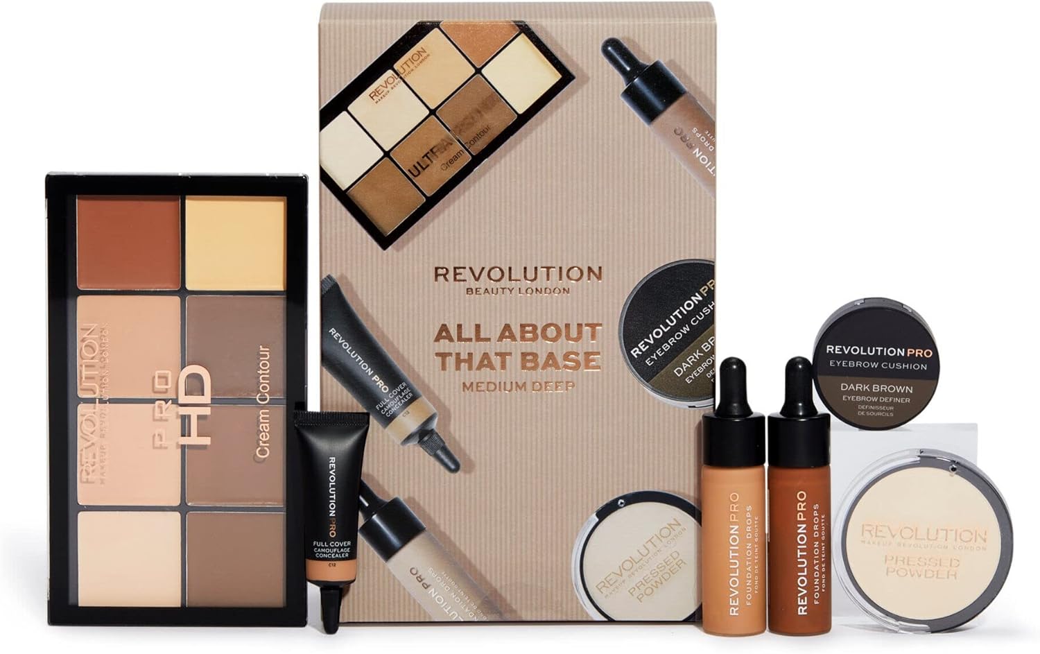 Revolution All About The Base Medium - Deep Makeup Set