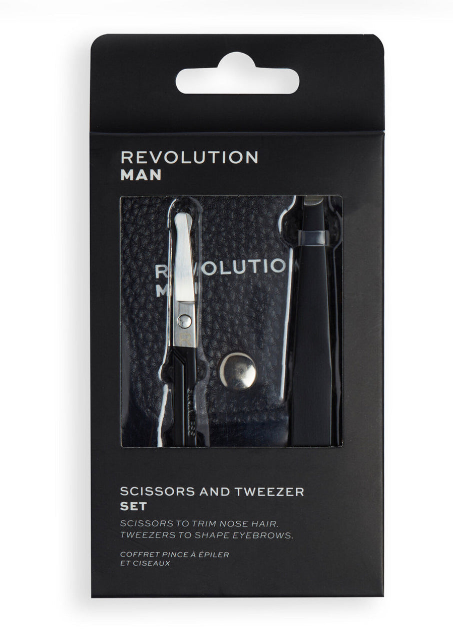 Revolution Man Grooming Set-Includes Tweezers, Scissors and Pouch