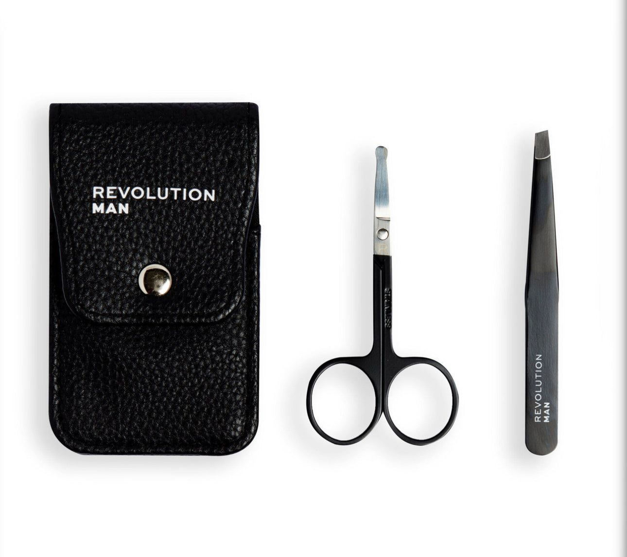 Revolution Man Grooming Set-Includes Tweezers, Scissors and Pouch