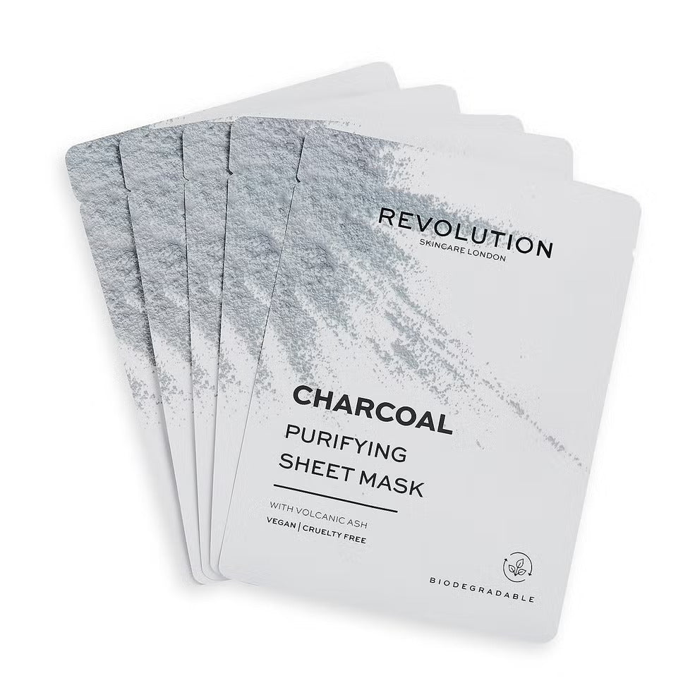 Revolution Skincare London Charcoal Purifying Sheet Masks with Volcanic Ash