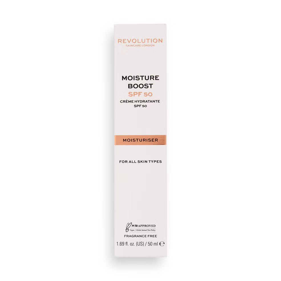 Revolution Moisture Boost SPF 50 Moisturiser - High Protection Sunscreen - Moisturizers, Skincare